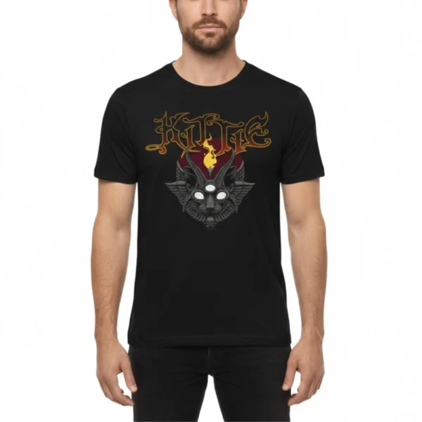 Kittie Merch T-shirt Cyber-Grunge Cat Symbol Black