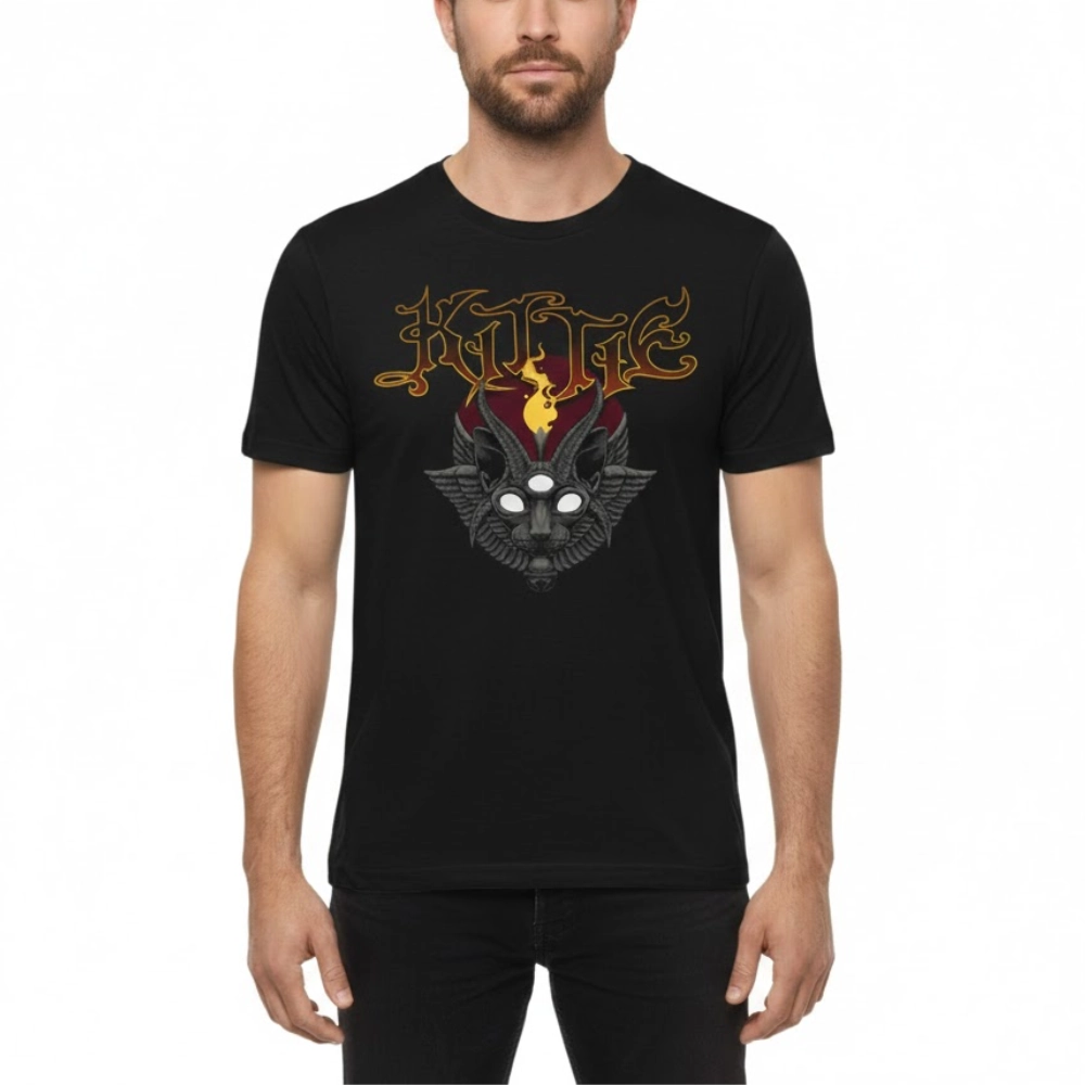 Kittie Merch T-shirt Cyber-Grunge Cat Symbol Black